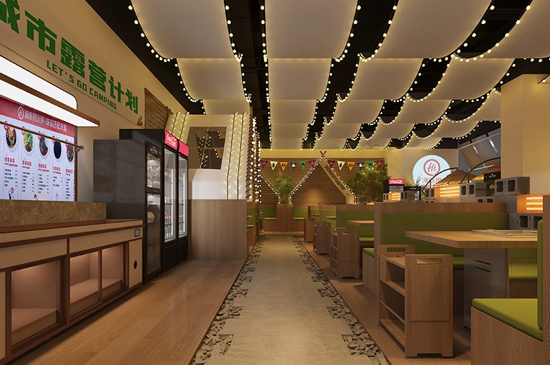 鄭州餐飲設計(jì)——沈丘海(hǎi)底撈露營火鍋店